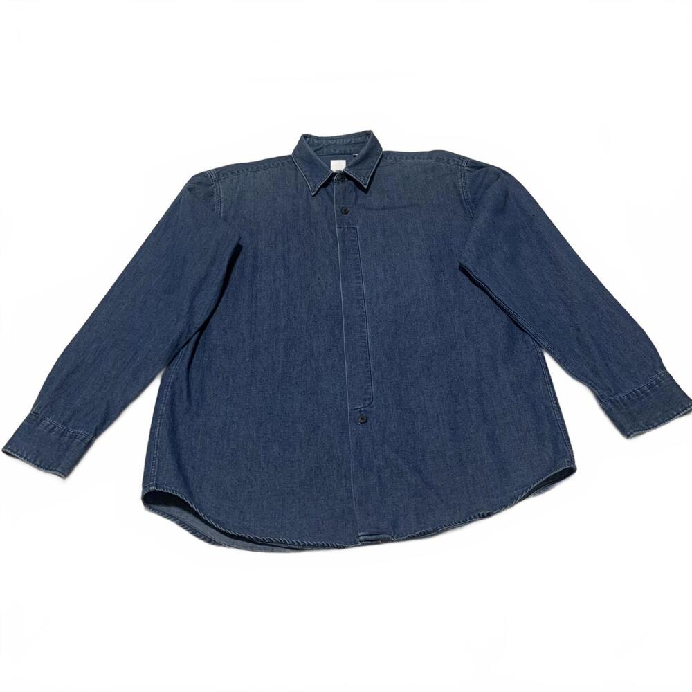 VTG 90s Bill Robinson Men's Size M Classic Denim shirt Shirt  Made in Hong Kong,